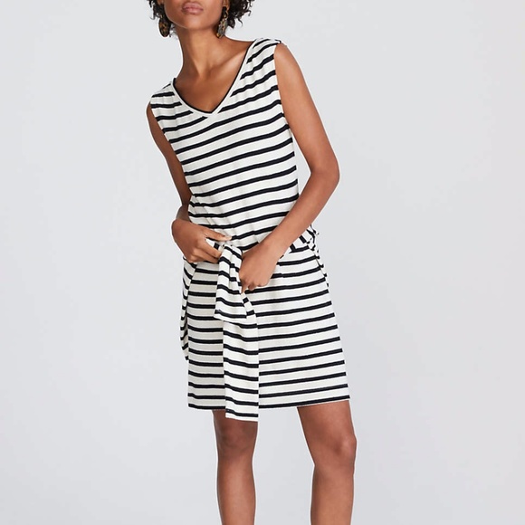 Lou & Grey Dresses & Skirts - NWT Lou & Grey Stripped V-neck Black & Cream Dress